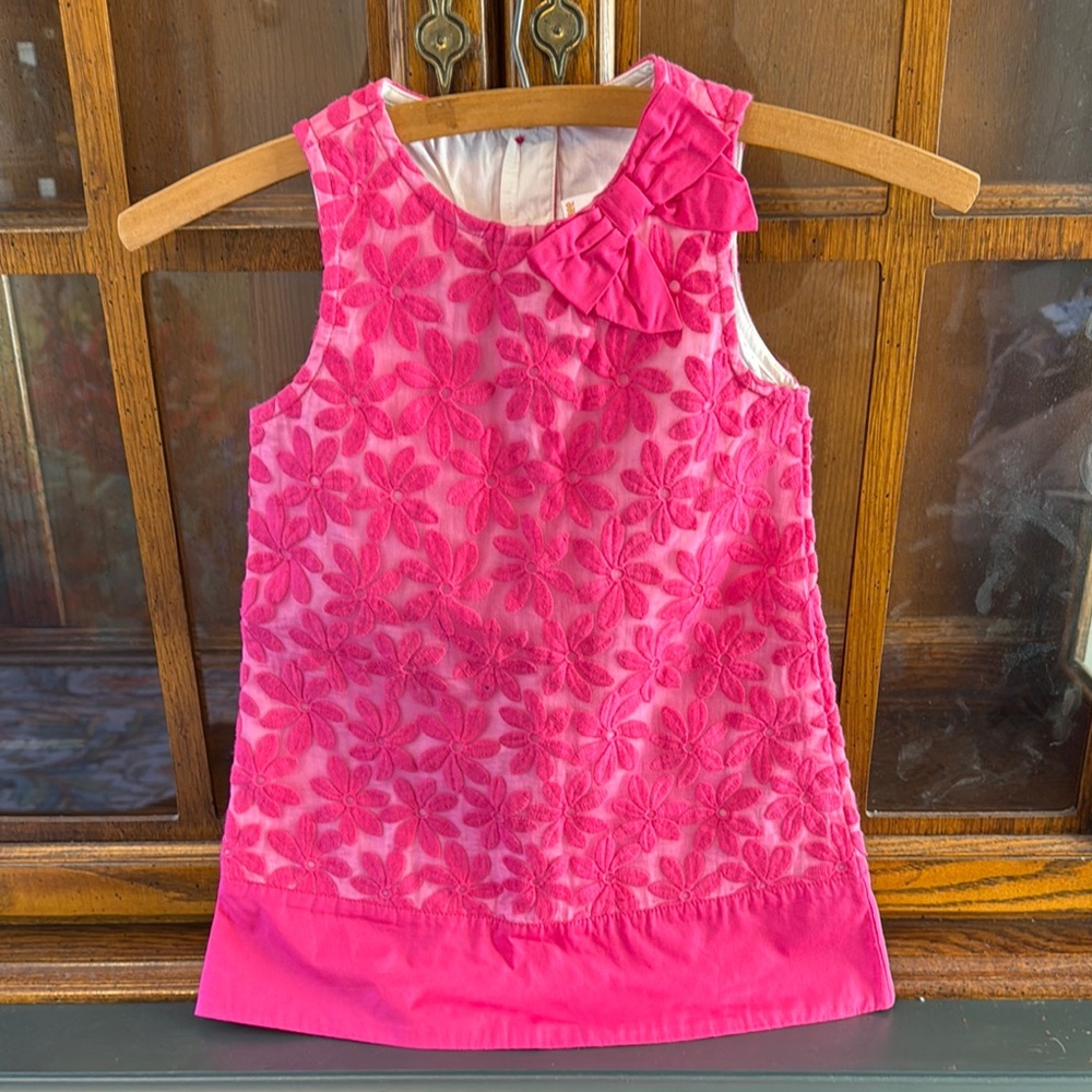 Gymboree Pink Floral Sleeveless Easter Summer Dress with Bow